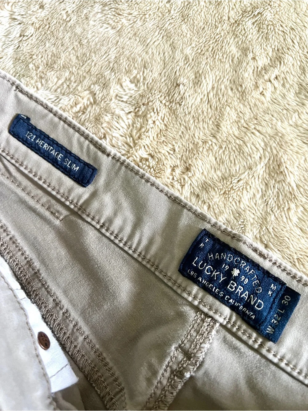 LUCKY BRAND Men's Tan Khaki 121 Heritage Slim Jeans Size 32x30